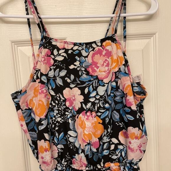 Black Sleeveless Elastic Waist Lightweight Black Romper size Medium - Picture 3 of 6
